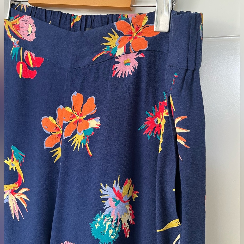 NWT Madewell Navy Floral Pants - Picture 3 of 7